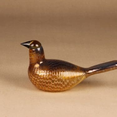 Nuutajärvi lintu , Karjalan kultakäkönen, suunnittelija Oiva Toikka, Karjalan kultakäkönen, signeerattu