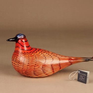 Nuutajärvi lintu , Kirjotiira, suunnittelija Oiva Toikka, Kirjotiira, signeerattu