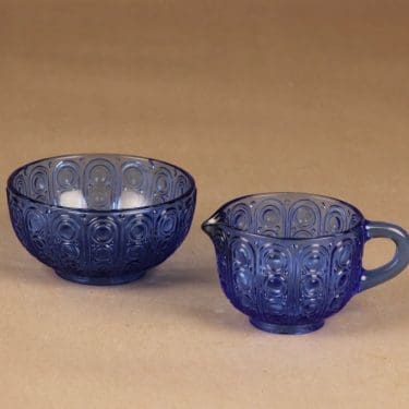 Riihimäen lasi Riikinkukko sokerikko ja kermakko