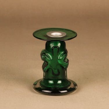 Riihimäen lasi Kasperi kynttilänjalka, signeerattu, suunnittelija Erkkitapio Siiroinen, signeerattu