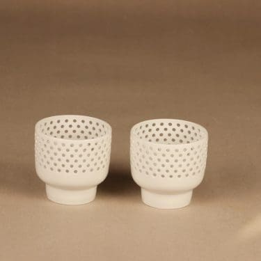 Arabia riisiposliini tuikkulyhty, valkoinen, 2 kpl, suunnittelija Richard Lindh,