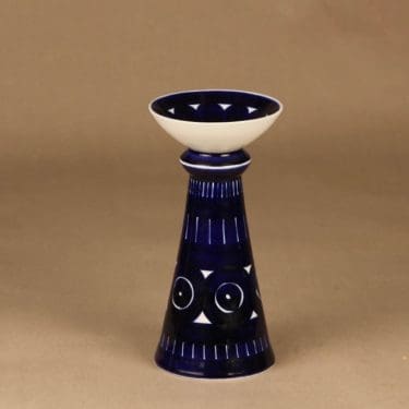 Arabia Valencia kynttilänjalka, käsinmaalattu, suunnittelija Ulla Procope, käsinmaalattu, signeerattu