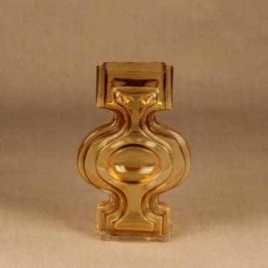 Riihimäen lasi Emma maljakko, amber, suunnittelija Helena Tynell,