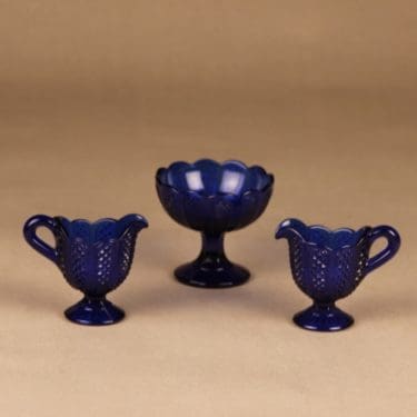 Nuutajärvi sokerikko ja kermakot(2), koboltinsininen, 3 kpl, suunnittelija ,