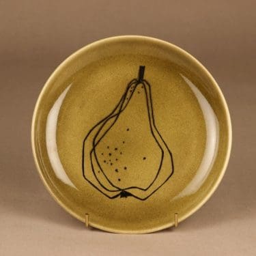 Arabia Graffito koristelautanen, päärynä, suunnittelija Gunvor Olin, päärynä, käsinmaalattu