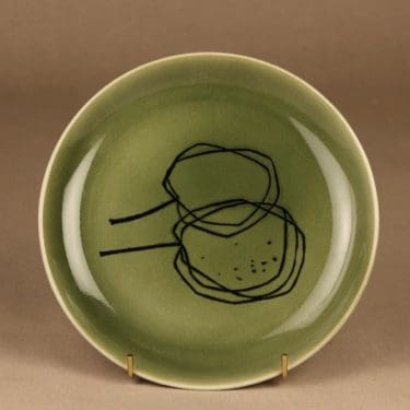 Arabia Graffito koristelautanen, kirsikka, suunnittelija Gunvor Olin, kirsikka, käsinmaalattu