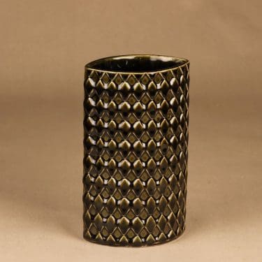 Arabia Harlekiini maljakko, ruskea, suunnittelija Kaarina Aho,