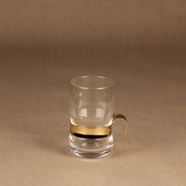 Iittala Paula teelasi, 30 cl, suunnittelija Jorma Vennola, 30 cl, metallikahva