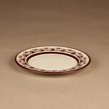 Arabia Katrilli lautanen, ruskea, suunnittelija Esteri Tomula, serikuva