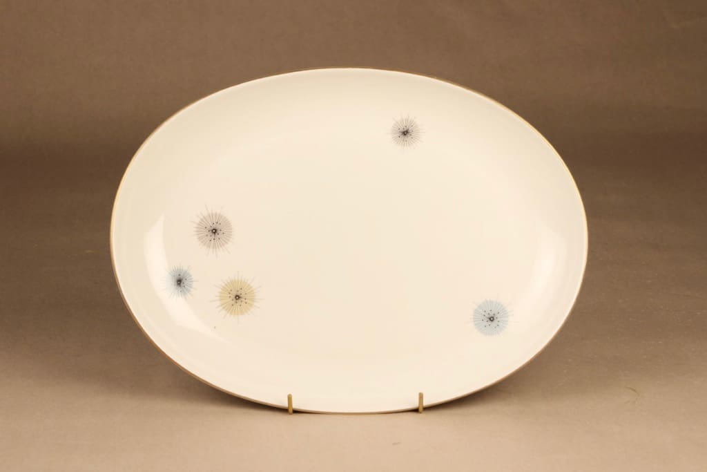 Arabia Jupiter tarjoiluvati, monivärinen, suunnittelija Raija Uosikkinen, serikuva