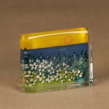 Iittala HLS lasikortti, Lämpö auringon, suunnittelija Heljä Liukko-Sundström, Lämpö auringon, serikuva, aurinko