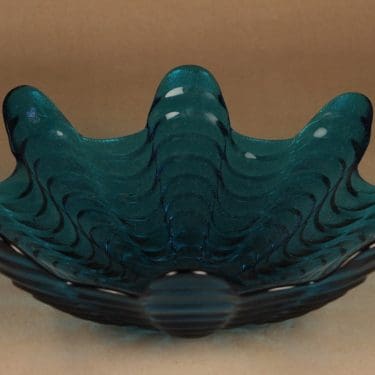 Riihimäen lasi Koralli tarjoiluvati, suuri, suunnittelija Nanny Still, suuri, massiivinen