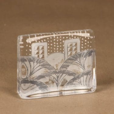 Arabia lasikortti Lumikukkia design Heljä Liukko-Sundström