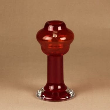 Riihimäen lasi Puisto maljakko, rubiininpunainen, suunnittelija Ulla-Maija Vikman,