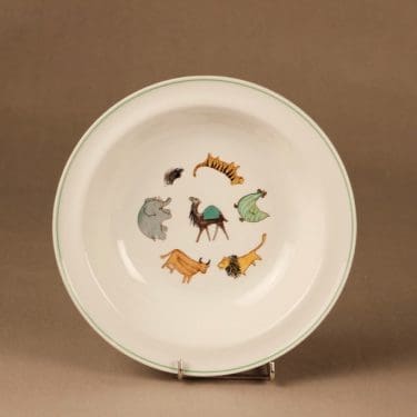 Arabia Zoo lautanen, syvä, suunnittelija Anja Juurikkala, syvä, eläinaihe