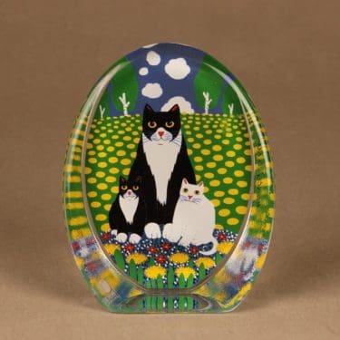 Iittala lasikortti, Perhepotretti, suunnittelija Martti Lehto, Perhepotretti, kissa