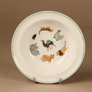 Arabia Zoo lautanen, syvä, suunnittelija Anja Juurikkala, syvä, eläin-aihe