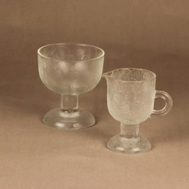 Nuutajärvi Miranda sokerikko ja kermakko, kirkas, suunnittelija Heikki Orvola,