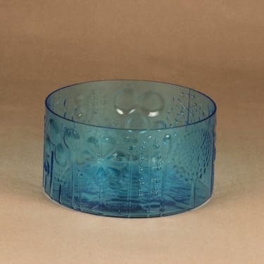 Nuutajärvi Flora kulho, turkoosi, suunnittelija Oiva Toikka,