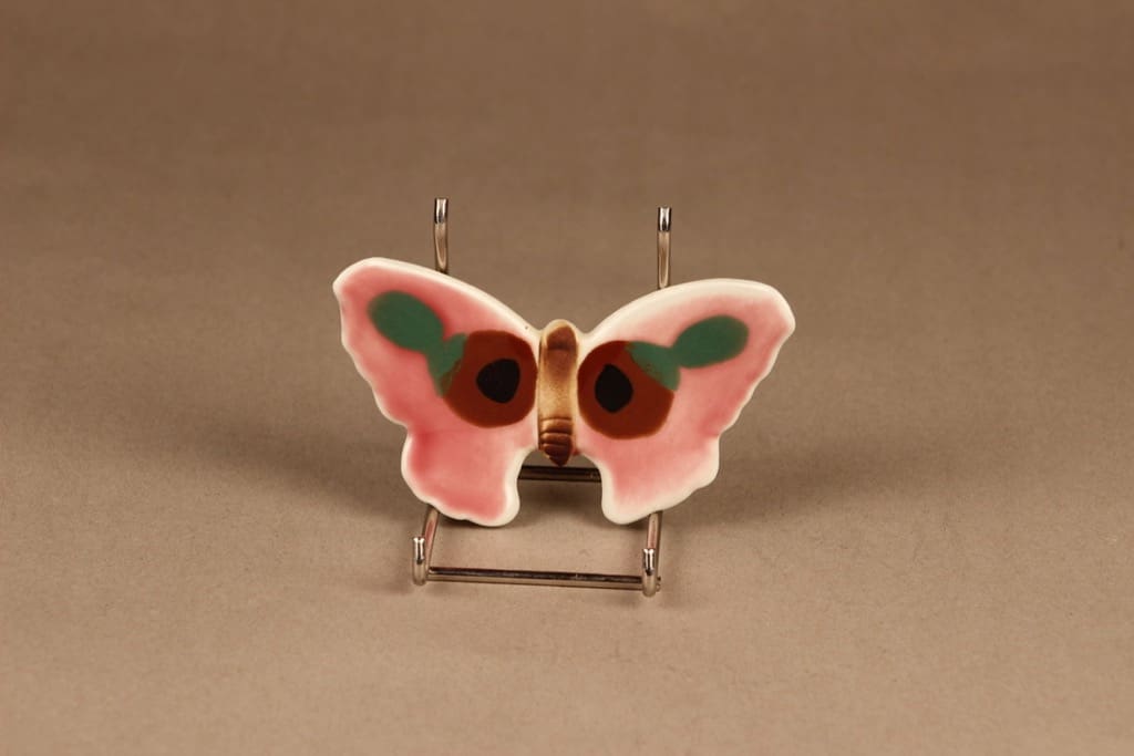 Arabia Perhonen seinäkoriste, käsinmaalattu, suunnittelija Heljä Liukko-Sundström, käsinmaalattu kuva 3