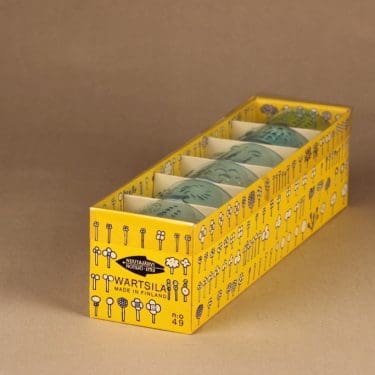 Nuutajärvi Flora jälkiruokakulho, turkoosi, 6 kpl, suunnittelija Oiva Toikka, kukka