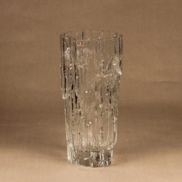 Iittala 3542 maljakko, kirkas, suunnittelija Tapio Wirkkala, signeerattu, massiivinen