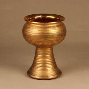 Savitorppa maljakko, käsindreijattu, suunnittelija Kauko Forsvik, käsindreijattu, kullattu, signeerattu