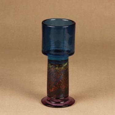 Nuutajärvi Pokaali coblet art glass designer Kaj Franck