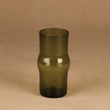 Nuutajärvi 1711 glass, moss green designer Kaj Franck