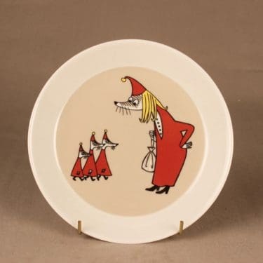 Arabia Muumi lautanen, kaksipuoleinen, Vilijonkka, suunnittelija Tove Jansson/Tove Slotte-Elevant, Vilijonkka, muumi