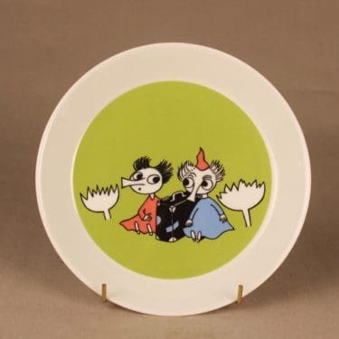 Arabia Muumi lautanen, kaksipuoleinen, Tiuhti&Viuhti, suunnittelija Tove Jansson/Tove Slotte-Elevant, Tiuhti&Viuhti, muumi