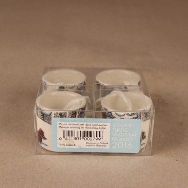 Arabia Muumi minimukit, Sesonkituote 2016, 4 kpl, suunnittelija Tove Slotte-Elevant, Sesonkituote 2016, muumimuki, muumi
