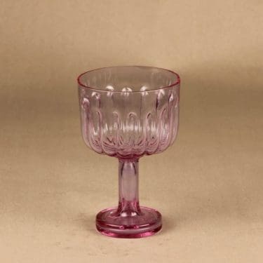 Riihimäen lasi Aurora kulho, jalallinen, suunnittelija Helena Tynell, jalallinen