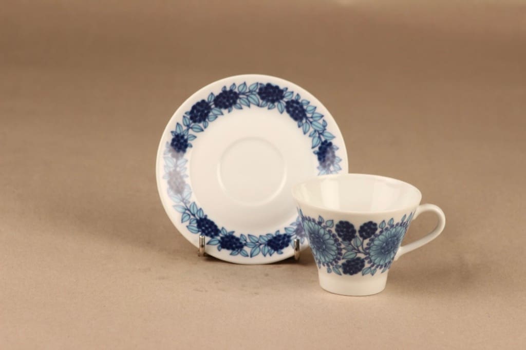 Arabia Johanna kahvikuppi, sininen, suunnittelija Raija Uosikkinen, serikuva kuva 2