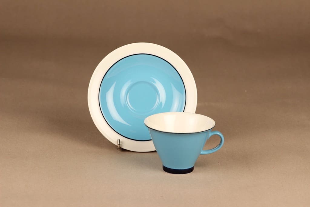 Arabia Harlekin kahvikuppi, turkoosi, suunnittelija Inkeri Leivo, kuva 2