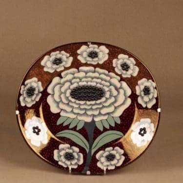 Arabia Fiori seinälautanen, numeroitu, suunnittelija Birger Kaipiainen, numeroitu, helmikoriste