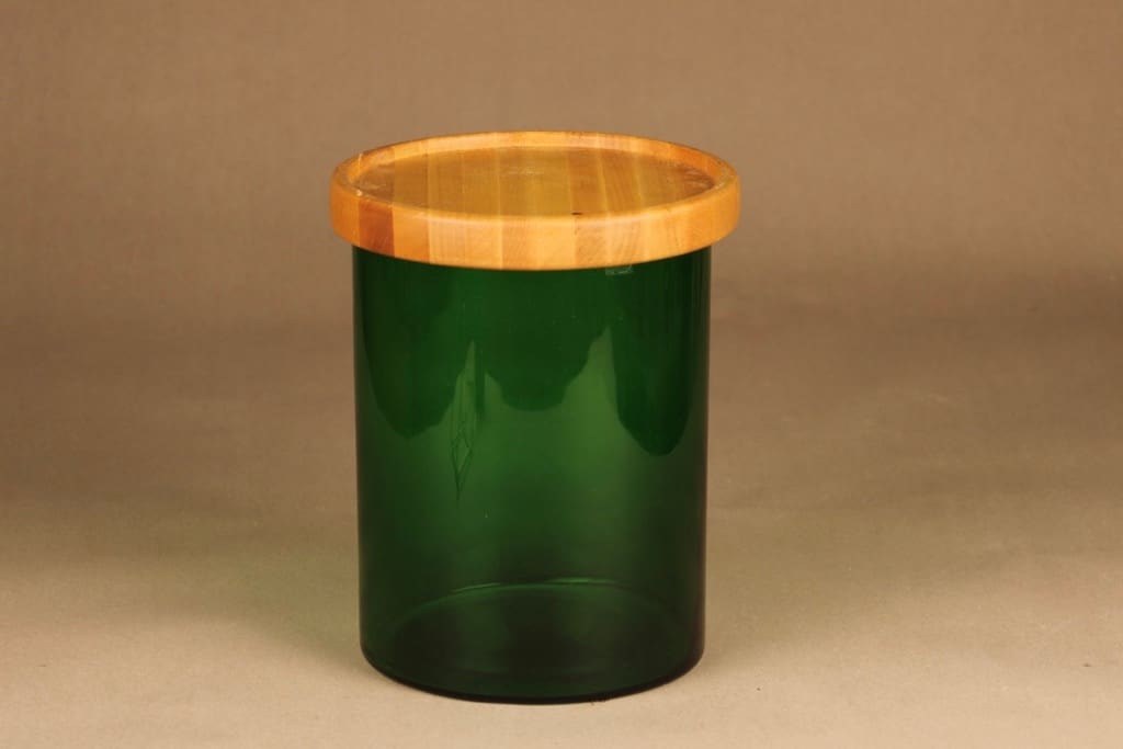 Nuutajärvi Purtilo jar with wooden lid designer Kaj Franck