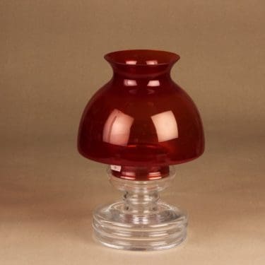 Riihimäen lasi Apollo kynttilälyhty, punainen, suunnittelija Nanny Still,