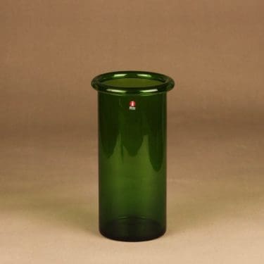 Iittala Juno maljakko, vihreä, suunnittelija Markku Salo,