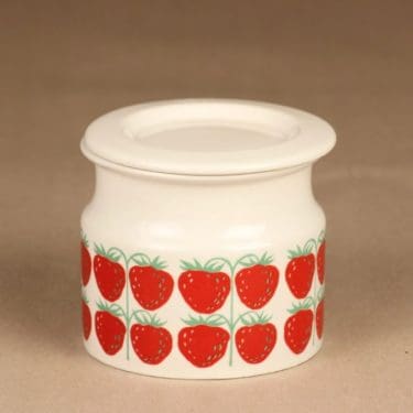 Arabia Pomona strawberry jar with lid designer Raija Uosikkinen