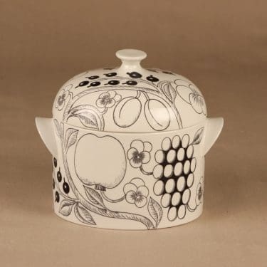 Arabia Paratiisi terriini, mustavalkoinen, suunnittelija Birger Kaipiainen,