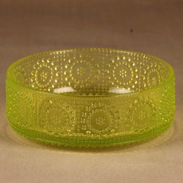 Riihimäen lasi Grapponia kulho, keltainen, suunnittelija Nanny Still,