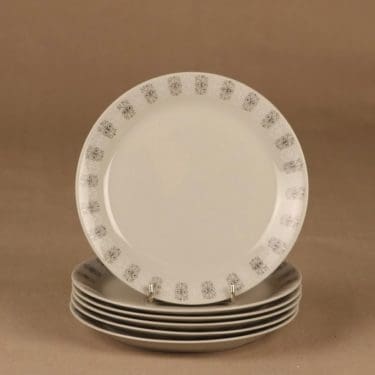 Arabia Sylvia kakkulautanen, 6 kpl, suunnittelija Raija Uosikkinen, serikuva