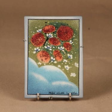 Arabia HLS seinälaatta, Taivaalla säkenöi, suunnittelija Heljä Liukko-Sundström, Taivaalla säkenöi, kukka, serikuva