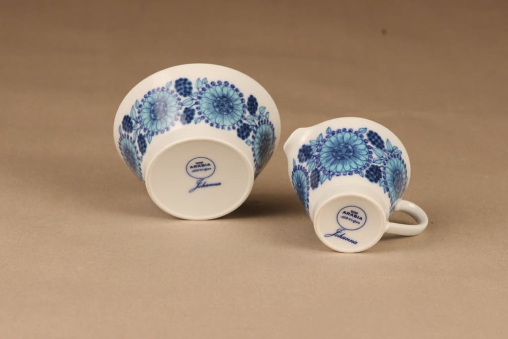 Arabia Johanna sugar bowl and creamer designer Raija Uosikkinen 2