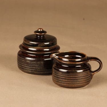 Arabia mahonki sokerikko ja kermakko, ruskea, suunnittelija Ulla Procope,