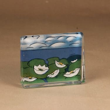 Iittala HLS lasikortti, Suomen Suvi, suunnittelija Heljä Liukko-Sundström, Suomen Suvi, kukka, järvi