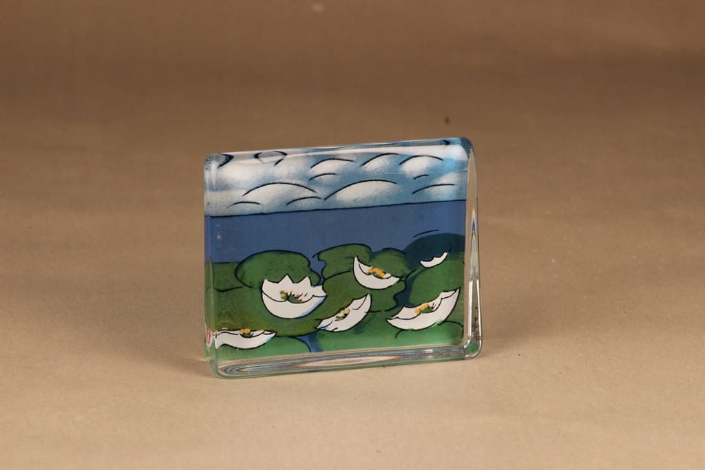 Iittala HLS lasikortti, Suomen Suvi, suunnittelija Heljä Liukko-Sundström, Suomen Suvi, kukka, järvi