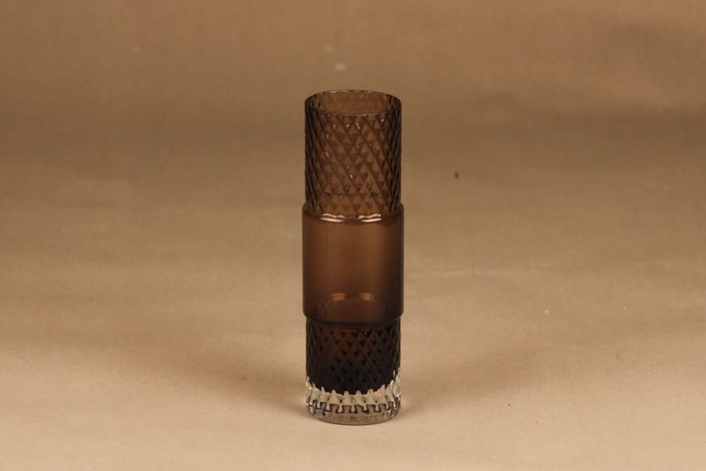 Riihimäen lasi 1492 maljakko, ruskea, suunnittelija Tamara Aladin,