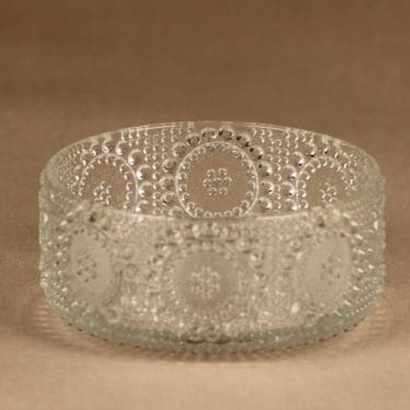 Riihimäen lasi Grapponia annoskulho, kirkas, suunnittelija Nanny Still,